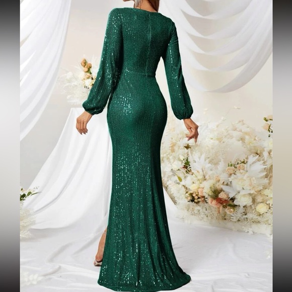 Luxe party wrap sequins dress - Picture 4 of 7